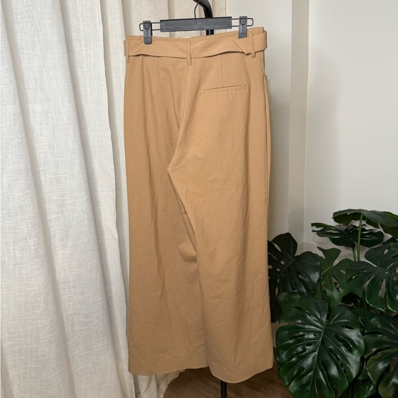 Zara Wide Leg Belted Pant Taupe Brown Size M - Picture 4 of 8